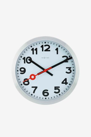 NeXtime - Veggklokke Station Numbers, diameter 35 cm - Hvit - Veggklokker & bordklokker - Fra Homeroom