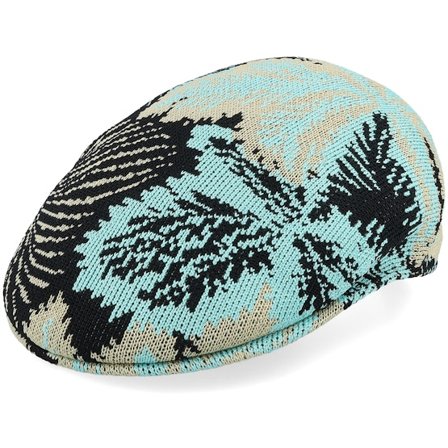 Kangol - Camo Flatcap Cap - Kg Anemone 504 Black Multi Flat Cap @ Hatstore