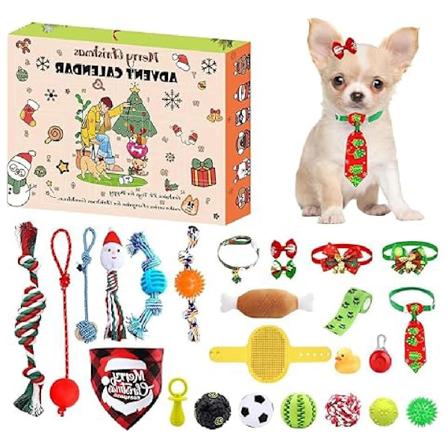 Hunde-Adventskalender med leker, 24-dagers juletell nedtelling, valpegaver for hundeeiere