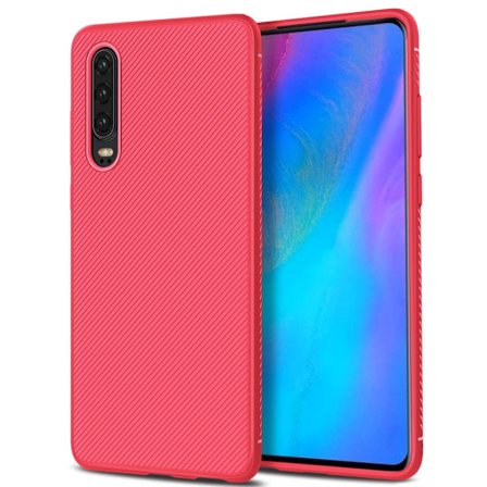 Twill Texture Flexicase Skal till Huawei P30 - Röd