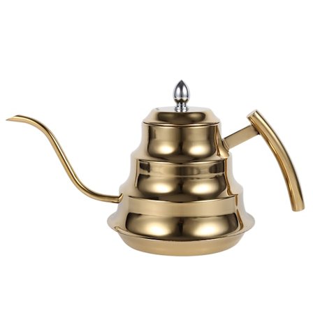 Bambu Fog Rostfritt Stål Svanhals Kaffekanna Droppkanna Tillverkare Guld Infusion