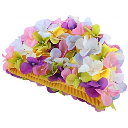 Svømmehætte til kvinder med blomstermønster, retrostil, egnet til langt/kort hår, flere farver tilgængelige.