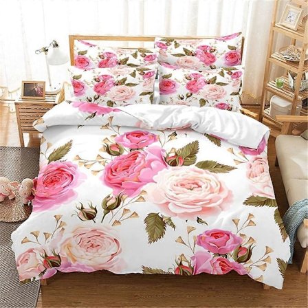 v1175 Sängkläder Blommig Bäddset Påslakanset Sängkläder Digitaltryck Sänglinne Queen Size Bäddset Modedesign 3-delat Bäddset (1 Du