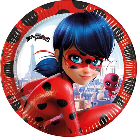 Miraculous Ladybug Papperstallrik 23 cm 8-pack - Miraculous Ladybug Kalas Dekoration - Kalaslagret.se