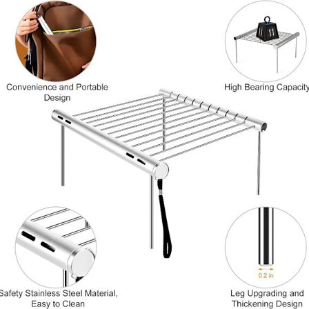 Camping Grill - Bärbar kompakt campinggrill i rostfritt stål