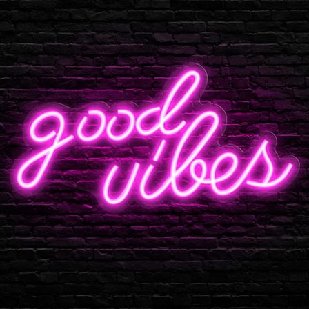 Neon LED Good Vibes Neon -kirjainseinätaide USB-valolla Neonkyltti hääpaikkaan, makuuhuoneen sisustukseen, lahjaksi, juhliin, baarikoristeluun (pinkki