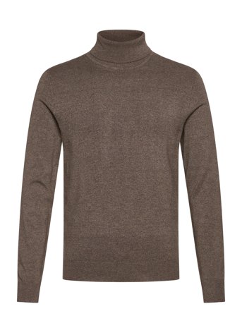 Ecovero L/S Roll Neck Knit Brown Lindbergh