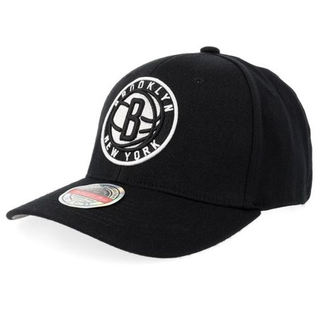 Mitchell & Ness - NBA Svart adjustable Keps - Brooklyn Nets Team Ground 2.0 Stretch Black Adjustable @ Hatstore