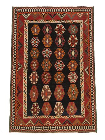 Tapis Kilim Vintage 162X250 Noir/Rouge Foncé (Laine, Perse)
