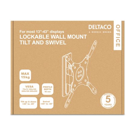 Deltaco monteringssett - for LCD-skjerm - svart