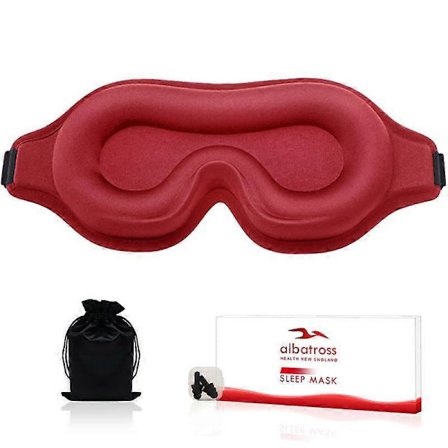 Albatross Health 3D Sovemaske til Mænd & Kvinder Vippeforlængelse Venlig Mørklægningsbind med Justerbar Rem & Premium Ørepropper