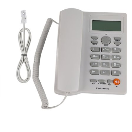 Engelsk Beige Hvit nummerpresentasjon Håndfri fasttelefon for hjem, kontor og hotell