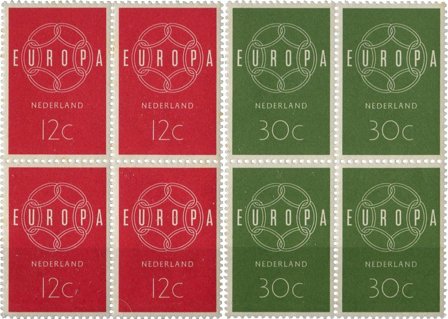 Holland 1959 - NVPH 727-728 - 4-blokke - Postfrisk