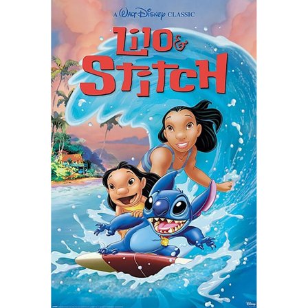 Lilo & Stitch Wave Surf Poster One Size Multicoloured