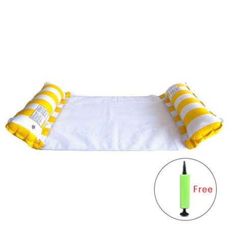 Hopfällbar flytande vattenhängmatta solstol Uppblåsbar poolmatta