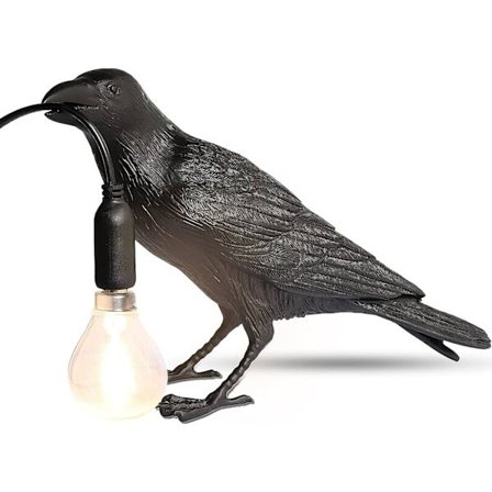 Ravn bordlampe - Ravn skrivebordslampe - Realistisk harpiksravnlys,