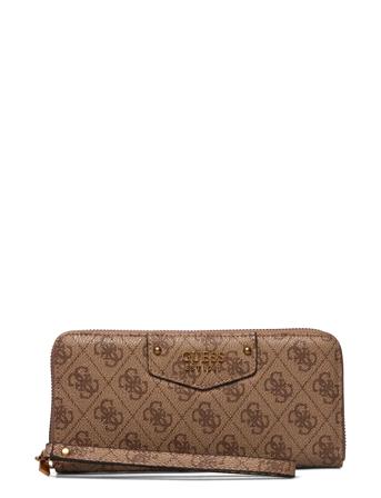 Eco Brenton Slg Lrg Zip Around Bags Card Holders & Wallets Wallets Brun GUESS*Betinget Tilbud