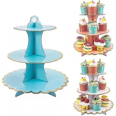 3 Pak Papirkage Stativer Dessert Tårn Holder