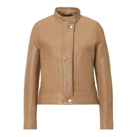 Marc O'Polo Leather Jas , Bruin , Dames , Maat: S