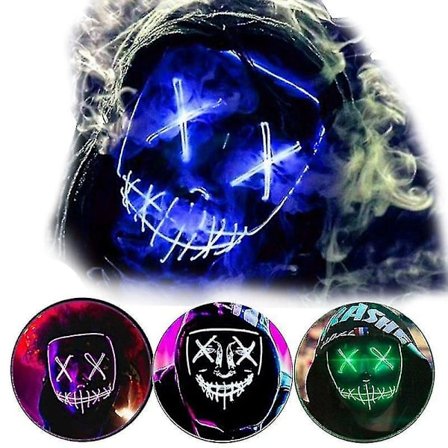 Luminous Led Mask Halloween Clubbing Light Up Led Mask Kostym Rave Party