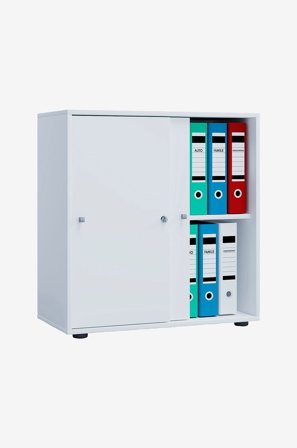 VCM - Kontorskap Lona L med skyvedører - Hvit - Skap - Fra Homeroom