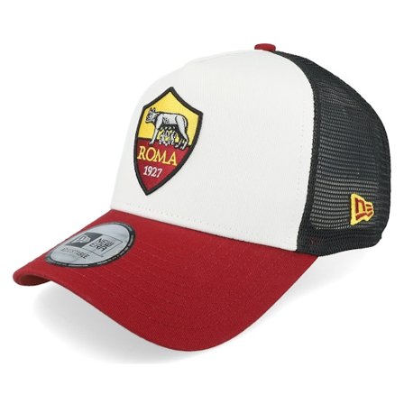 New Era - Football Branco trucker Boné - AS Roma Core White/Burgundy/Black A-frame Trucker @ Hatstore