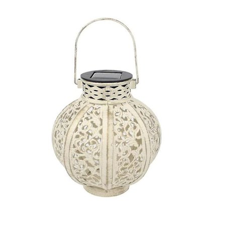 Solcelledrevne lanterner hængende lys hul LED jernkunst sollampe metal hængende solhave lys