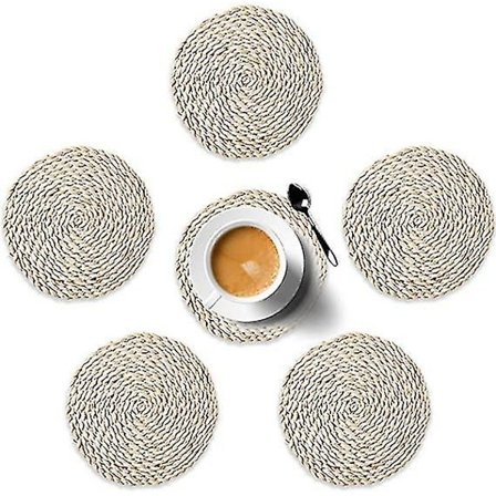 6 stk. Reb Koaster Runde Varmeisolering Anti-Slip Hjemmebrug