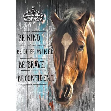 Hest Diamant Maleri Kits til Voksne - Runde Diamant Kunst Kits til Voksne Begyndere, DIY Fuld 5D Diamant Dots Malerier med Diamanter Gem Kunst 