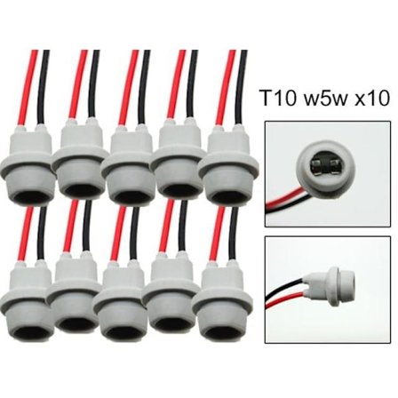 T10 w5w led / halogeeniliittimet / kanta 10 kpl pehmeä
