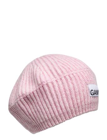 Structured Rib Beret Accessories Headwear Beanies Vaaleanpunainen Ganni