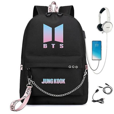 Bts Backpack Cute Usb Charging School Bag