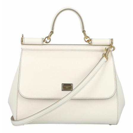 Dolce & Gabbana Medium Sicily Shoulder Tas , Wit , Dames , Maat: ONE Size Handtassen