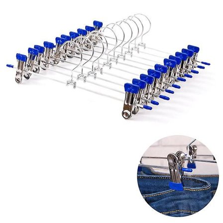 10 stk. Bøjler Stærk Tøjbøjle Tørrestativ Til Bukser Nederdel Bukser Skridsikre Rustfri Stål Bøjler Tørretøj