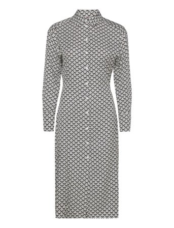 Seal Aop Midi Shirt Dress White Tommy Hilfiger