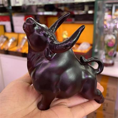 Crashing Bull Resin Staty Kristallkula Base Sfär Display Stand Lyckande Önskemål Ornament Lycka Rikedom Heminredning Without Ball