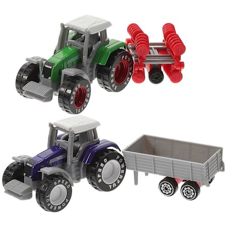 2 stk Plast Lastebil Leke Traktor Leke Gutter Lastebil Modell Livaktig Container Traktor Leke Modell