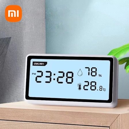 Ny Xiaomi Elektronisk Værstasjon Høy Presisjon Termometer Hygrometer Med Bordklokke Miniatyr Termometer Instrument Med LCD-skjerm