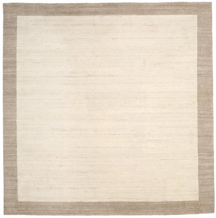 Handloom Frame 300X300 Grande Branco Natural/Bege Cor Única Quadrado Tapete Lã