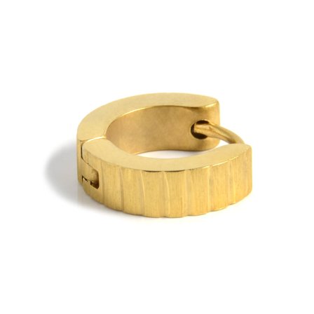 Orecchino rotondo in due pezzi dorato for Men