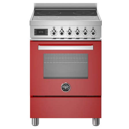 Bertazzoni PRO64I1EROT Professional induktionskomfur med ovn, 60 cm, rød - Rød, ral 3001 pantone 200 c, blank | KitchenOne
