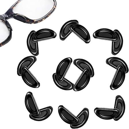 (svarte) Selvklebende Neseputer For Briller, 10 Par Anti-Skli Silikon Neseputer For Briller, Selvklebende Neseputer For Briller Og Solbriller.