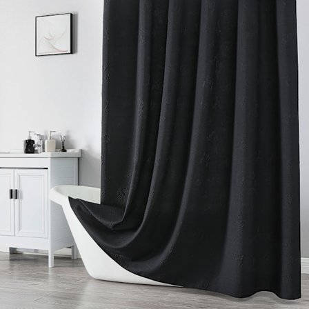 Vandtæt gardin hotel badeværelse skillevæg gardin sort, 180*180cm
