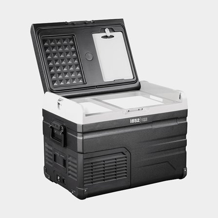 Caixa térmica com compressor 1852-Marine, 12V / 24V / 230V, com 2 zonas de refrigeração (2 em 1 frigorífico/congelador), 37 litros + cabos de ligação