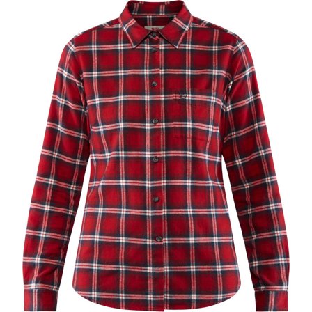 Fjällräven Women's Övik Flannel Shirt Women long-sleeved shirts Red XL