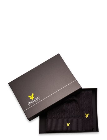 Lyle & Scott | Cable Beanie And Scarf Set | ONE SIZE