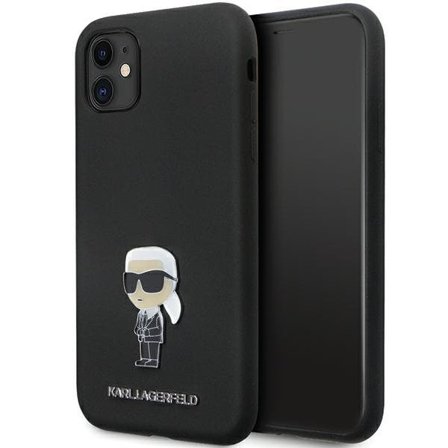 Karl Lagerfeld KLHCN61SMHKNPK fodral för iPhone 11 / Xr - svart Silikon Ikonik Metal Pin