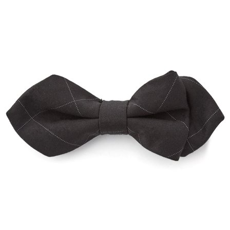 Black Checkered Pointy Pre-Tied Bow Tie for Men - Pre-tied bow ties