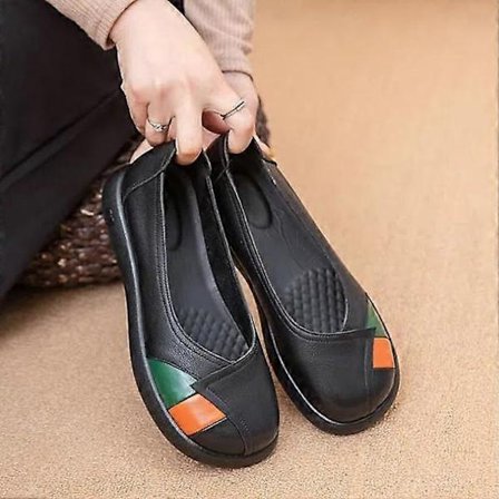 Aitoa nahkaa olevat naisten ballerinat pehmeät slip on -loaferit naisten vapaa-ajan kengät vintage-naisten kengät