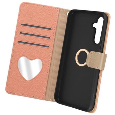 Olkalaukku - Samsung - A54 5G - Vetoketjullinen Lompakko - Aprikoosi Crush - Pehmeä Suojus